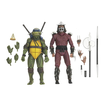NECA Teenage Mutant Ninja Turtles Leonardo and Shredder Action Figures, 2-Pack with Accessories, Collectible Set