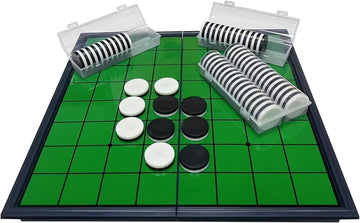 Reversi,Strategy Classic Family Board Game 2-Player Reversi Brain Teaser STEM Math Skills,Folding Magnetic Board and Pieces for Home and Travel