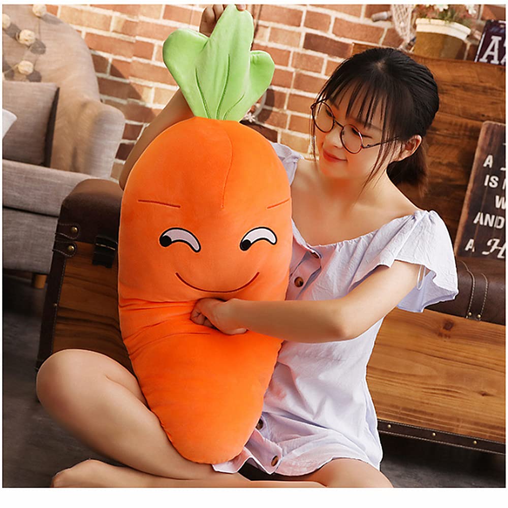 XIYUAN 27.5" Carrot Plush Toy Soft Carrot Hugging Pillow Cute Expression Stuffed Doll Toy,Plush Vegetable Pillows Throw Pillow Plush Pillow for Kids