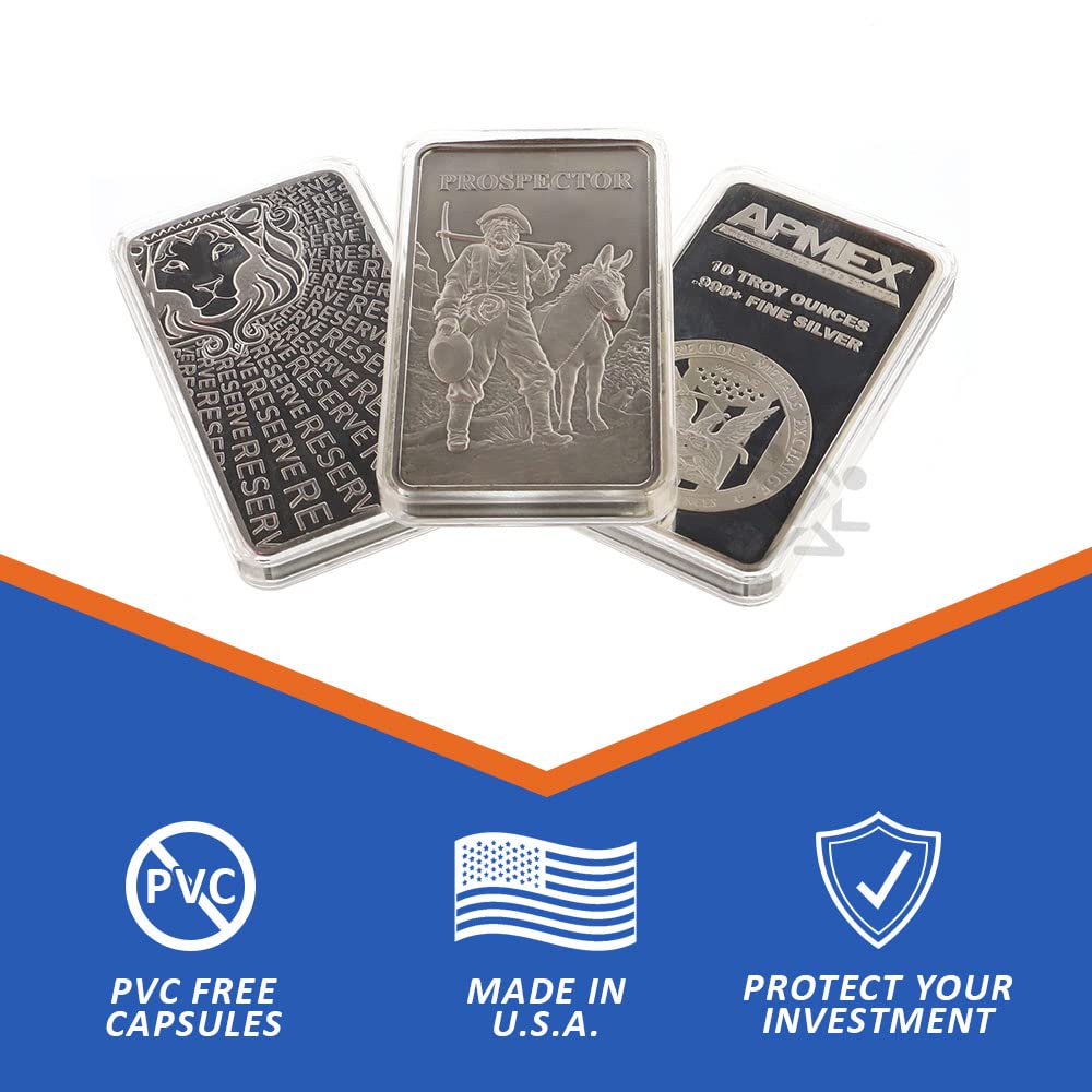 10oz Silver Bar Direct Fit Air-Tite Capsule Holder Qty: 5