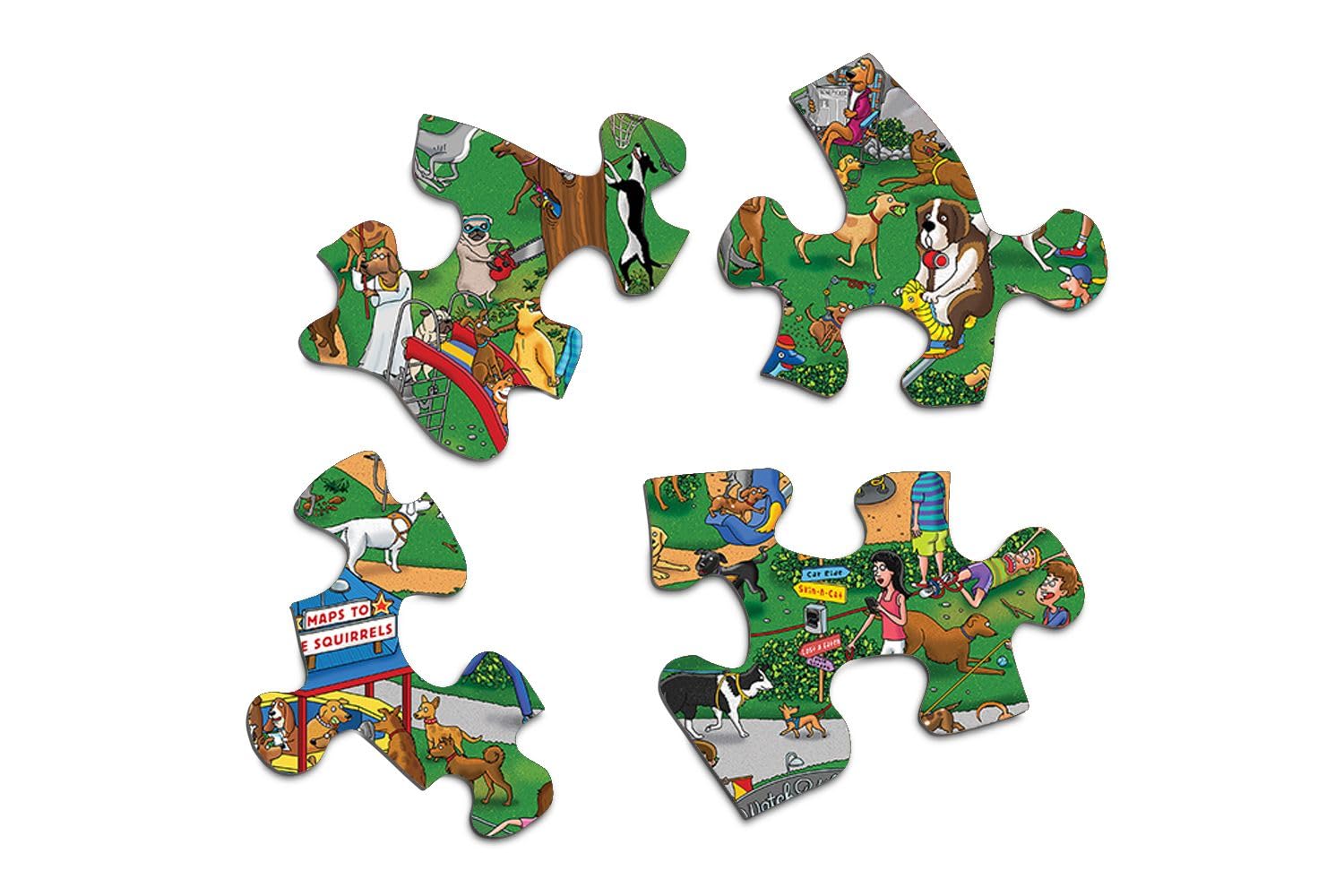 Springbok - The Dog Park - 500 Piece Jigsaw Puzzle- Cartoon Illustration of Dog Park by Steven Skelton