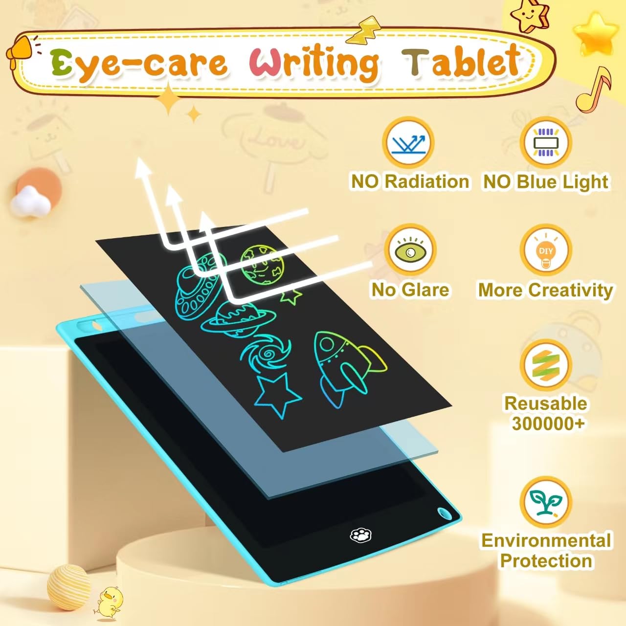 2 Pack LCD Writing Tablet, Electronic Drawing Writing Board, Erasable Drawing Doodle Board, Doodle Pad Toys for Kids Adults Learning & Education