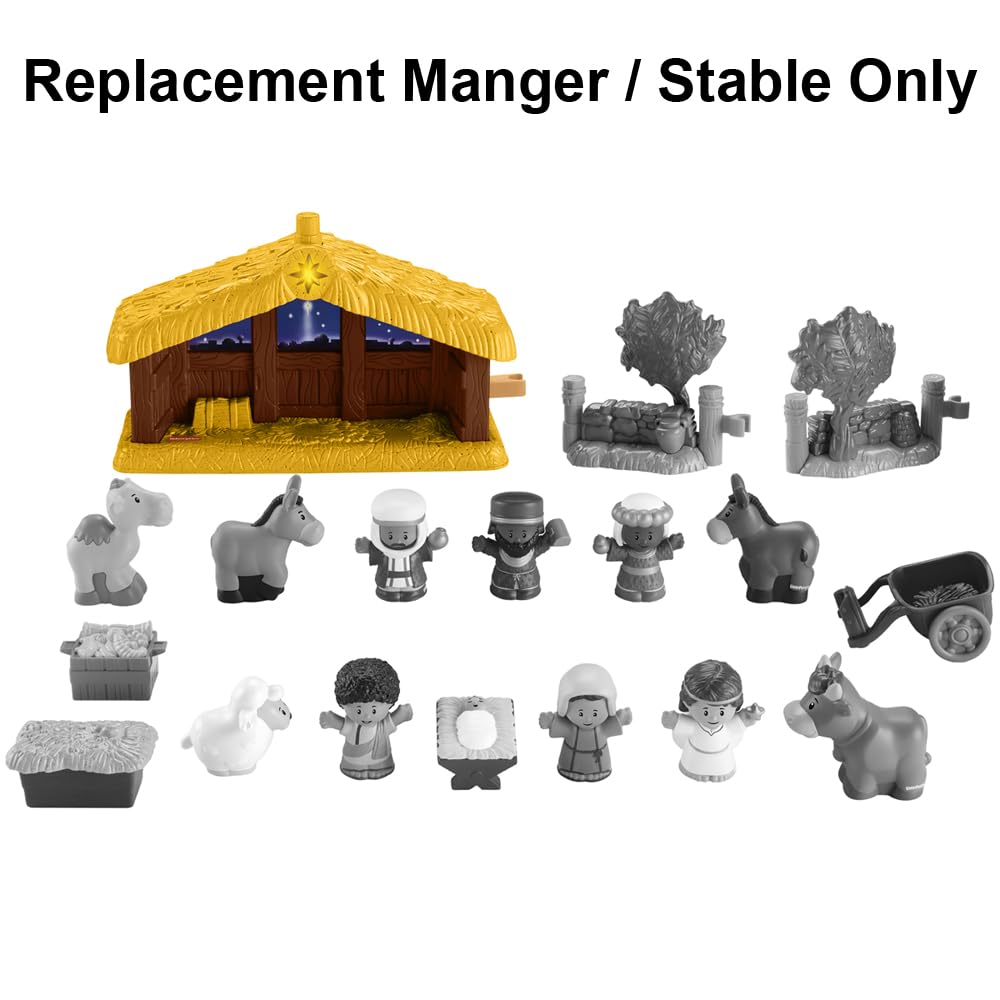 Replacement Part for Fisher-Price Little People Nativity Set - HMX70 ~ Manger/Stable ~ Plays Music When Pressed and Star Lights Up ~ Works Well
