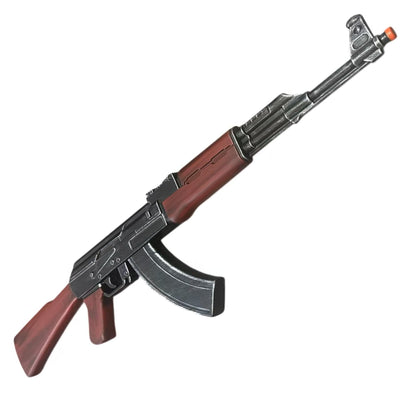 35" Foam AK Style Rifle Prop with Orange Safety Tip, Lightweight Foam Costume Weapon for Cosplay, Halloween, Film Prop, LARP Accessory, Not Real