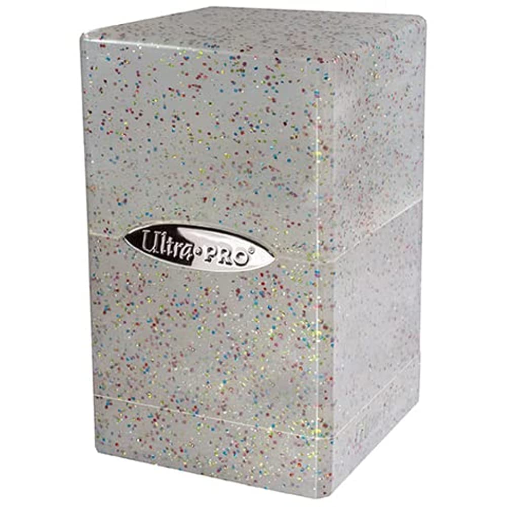 Ultra Pro - Satin Tower 100+ Card Deck Box (Glitter Crystal) - Protect Your Gaming Cards, Sports Cards or Collectible Cards In Stylish Glitter Deck
