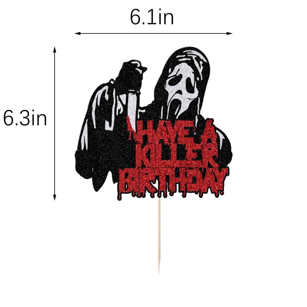 PALASASA Have a Killer Cake Topper,Halloween Bloody Theme cake Decorations