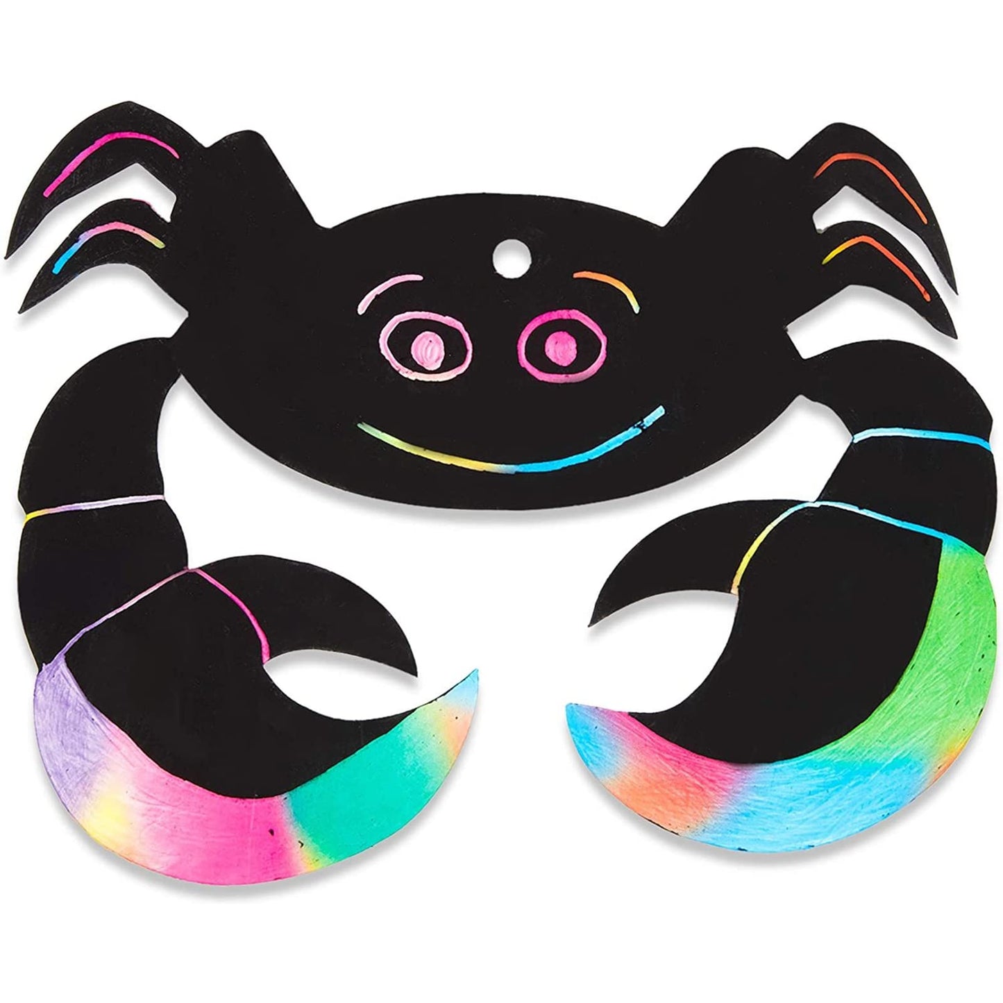 Bright Creations Rainbow Scratch Paper Ocean Animal Ornaments - DIY Doodling Kids Craft Activity - Pack of 50, 5 x 6 in, 10 Designs