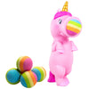 Hog Wild Pink Unicorn Ball Popper Toy - Includes 4 Soft Foam Balls - Squeeze to Pop Air Powered Balls Up to 20 Feet - Launcher Safe for Indoor/Outdoor