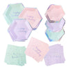 Harlow & Grey Sprinkles Party Plates and Napkins Set, 60-pc Pastel Happy Birthday Kit, Multi- Color Pack w/Pink, Teal, and Purple Disposable Paper
