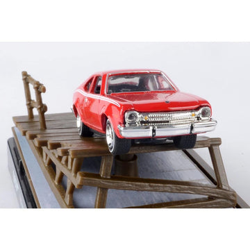 1974 AMC Hornet Red with White Stripes James Bond 007 "The Man with the Golden Gun (1974) Movie with Display 1/64 Diecast Model Car by Motormax