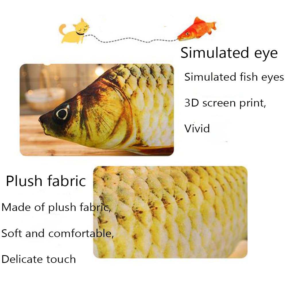 OUKEYI 31-Inch Giant 3D Soft Fish Cushion - Carp Plush Pillow Stuffed Toy for Home Decoration - Kids Throw Pillow and Stuffed Animal Gift