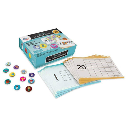 hand2mind Seasonal Ten Frames Math Counters for Kids, Math Counters Chips for Counting and Sorting, Kindergarten Learning Games, Counting Toys, Math