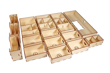 The Broken Token Game Organizer Compatible with Scythe Legendary Expansion - Wooden Game Organizing Box with Multiple Trays