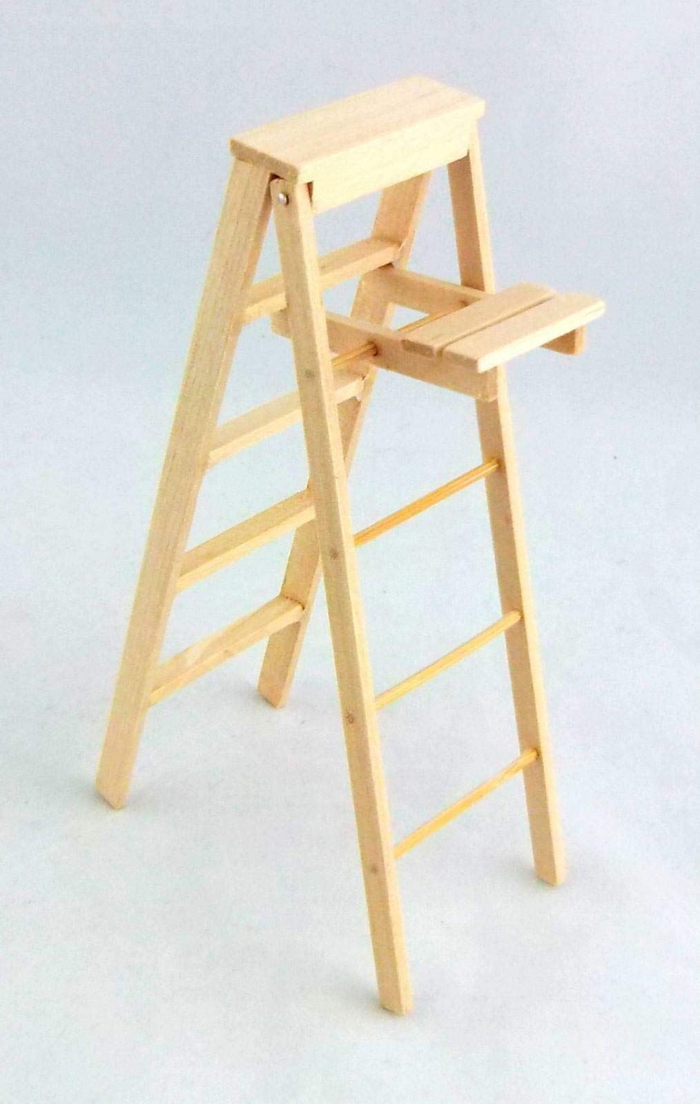 Dollhouse Miniature Shed DIY Decoraters Accessory Set of Step Ladders Large