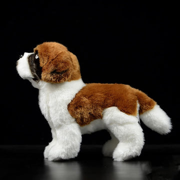 Realistic Saint Bernard Dog Plush Toy, Simulation Standing Pet 12 inch Saint Bernard Dog Stuffed Animal Puppy Model Toy, Unique Plush Gift Collection