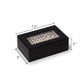 Bey-Berk Jaden Crocodile-Embossed Leather Domino Set, Double-6 55-Piece Tiles in Black Display Case, Coffee Table Game Set