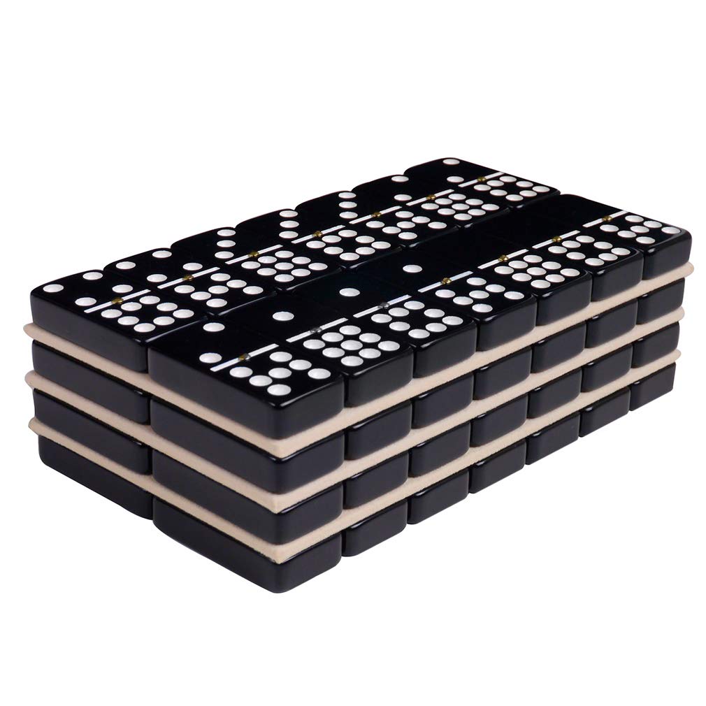 Silverman & Co. Double 9 Large Black Domino Set - Pink Case