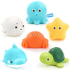 Bath Toys 6 Pack No Hole Baby Bathtub Toys Soft Squeezable & Float on Water Easy-Grip Toddler Bath Toy Set for Kids Ages 1-3 Tub Pool Toys