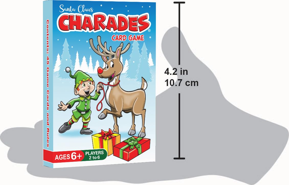 Arizona GameCo Santa Claus Charades, a Fun Christmas Game for Kids Ages 6+ - No Reading is Required to Play - Christmas Party, Family Board Game