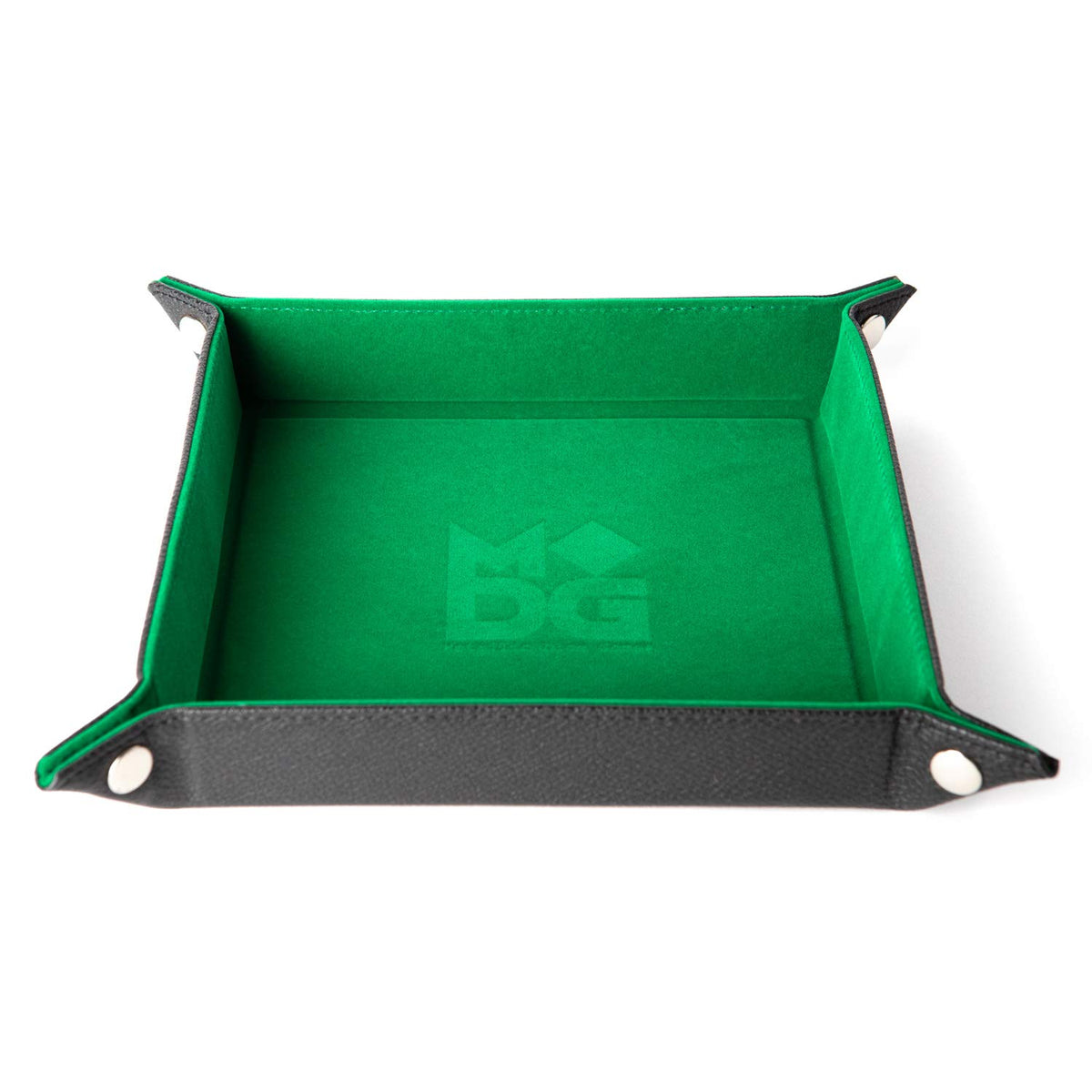 FanRoll Fold Up Velvet Dice Tray w/PU Leather Backing: Green, Role Playing Game Dice Accessories for Dungeons and Dragons