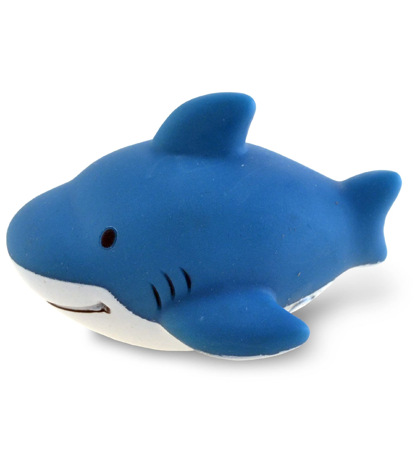 DolliBu Shark Bath Buddy Squirter - Floating Blue Shark Rubber Bath Toy, Fun Water Squirting Bathtime Play For Toddlers, Cute & Soft Sea Life Animal