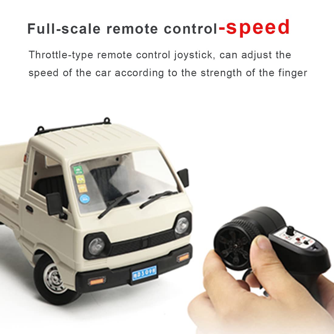 YounggDiy WPL D12 1/16 Mini RC Truck, 2.4G RC Car Mini-Truck Mini-Van High Speed of 20km/h DIY Double Battery, Remote Control Trucks Vans, Indoor