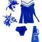 American Fashion World Blue Cheerleader Outfit for 14.5 Inch Dolls - Includes Dress, Underwear, Sneakers, Pom Poms & Megaphone