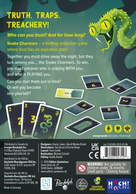 Snake Charmers | Bluffing & Deduction Card Game for Adults, Teens & Kids | Outsmart Rivals & Uncover Hidden Roles | Fun Strategic Party Game