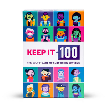 Keep It 100: The Card Game by Cut | Surprising Surveys & Intuitive Guessing | Card Game for Family, Friends, Parties and Game Night