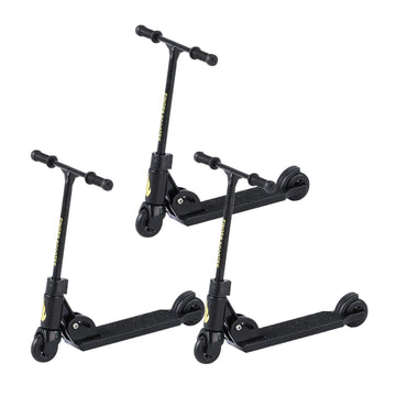 3Pcs Black T Head Finger Scooter,2-Wheeled Scooter,Foldable Finger Scooters with Brake,Finger Board Accessories,Educationa,Finger Toys,Non-Slip Fun