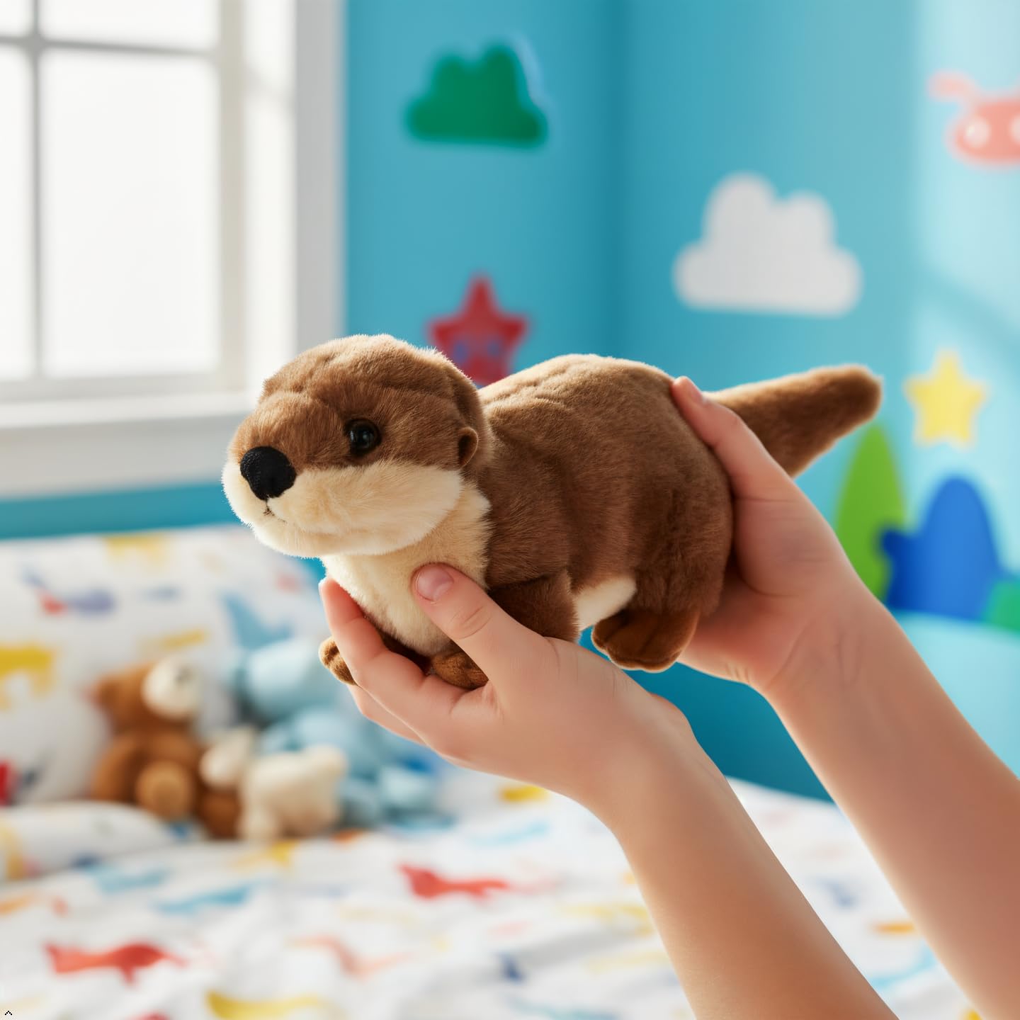 The Petting Zoo River Otter Running Stuffed Animal Plushie, Gifts for Kids, Wild Onez Wildlife Animals, River Otter Plush Toy 9 Inches