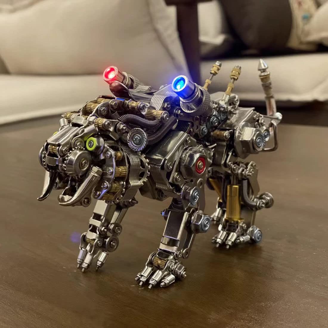 LOCHE 3D Metal Puzzle Model Kits, 3D Metal Steampunk Mechanical Tiger Kit 3D Jigsaw Puzzle, 700+ Pieces 3D Laser Puzzle DIY Assembly 3D Metal Model