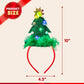 JOYIN 2 PCS Lighted Christmas Headbands with LED lights in Springy Santa Hat Tree Designs for Christmas and Holiday Parties (ONE SIZE FIT ALL)