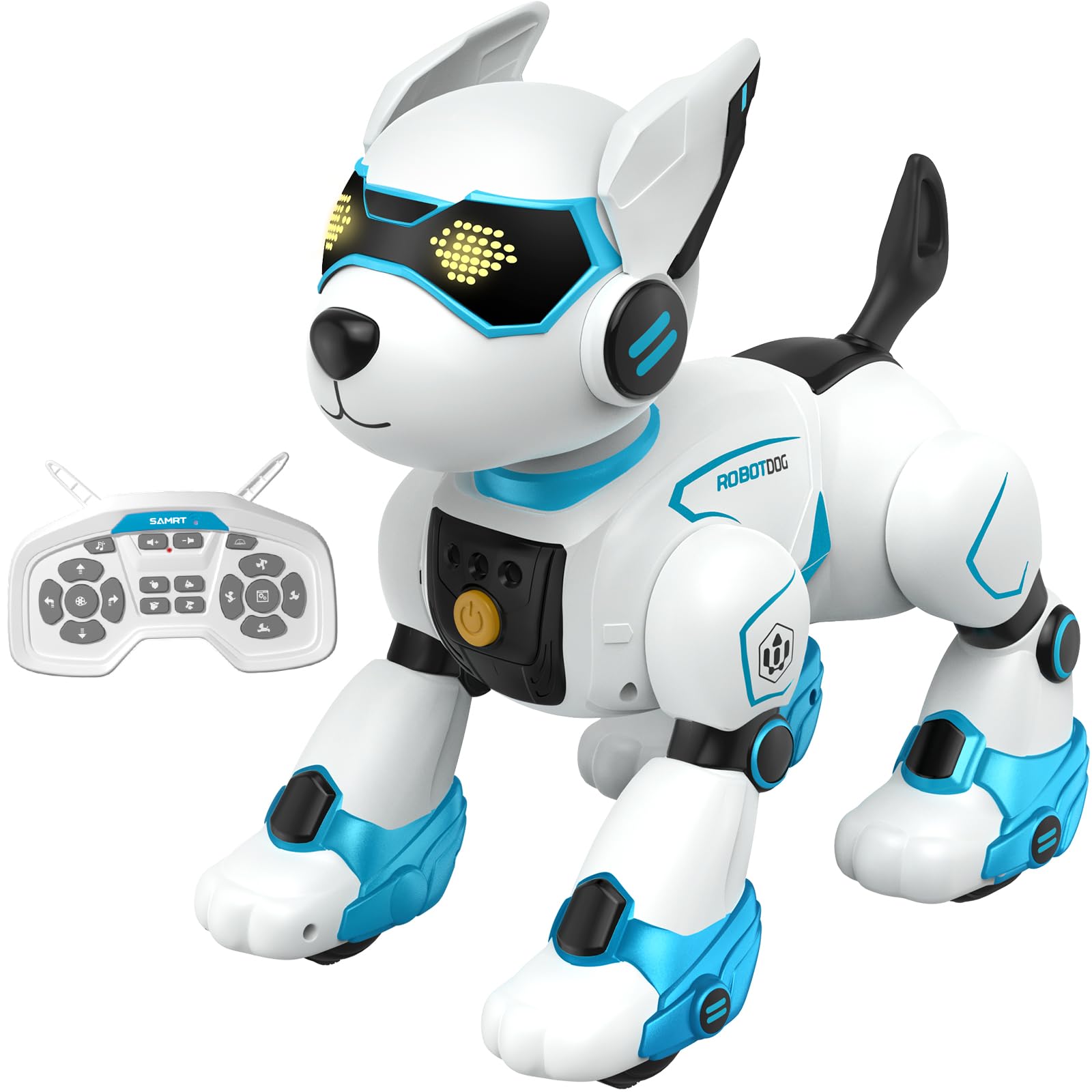 PeachLeaf Smart Robots Dog Toy for Kids, Programmable Interactive RC Robotic Pets with Voice Control and Touch Sensory, Imitates Animals Music