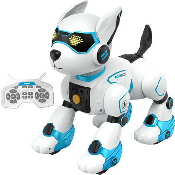 PeachLeaf Smart Robots Dog Toy for Kids, Programmable Interactive RC Robotic Pets with Voice Control and Touch Sensory, Imitates Animals Music