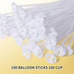 Pllieay 50 Pieces Balloon Sticks, Plastic White Balloon Stick with Cups
