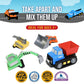 Popular Playthings Magnetic Build-A-Truck Set, Construction Vehicles for Kids Creative Truck Play, Gifts for Toddlers Ages 2 & Up - 4 Pieces