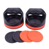 Plastic Air Hockey Strikers/Pushers, 2 PCS 4" Plastic Black Air Hockey Pushers and 4 PCS 2.75" Pucks Replacement for Game Tables Goalies Equipment