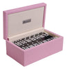 Silverman & Co. Double 9 Large Black Domino Set - Pink Case