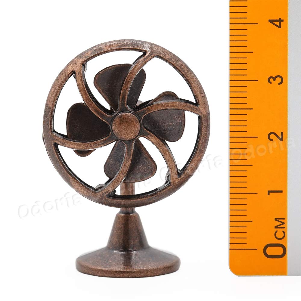 Odoria 1/12 Miniature Fan Dollhouse Decoration Accessories, Bronze
