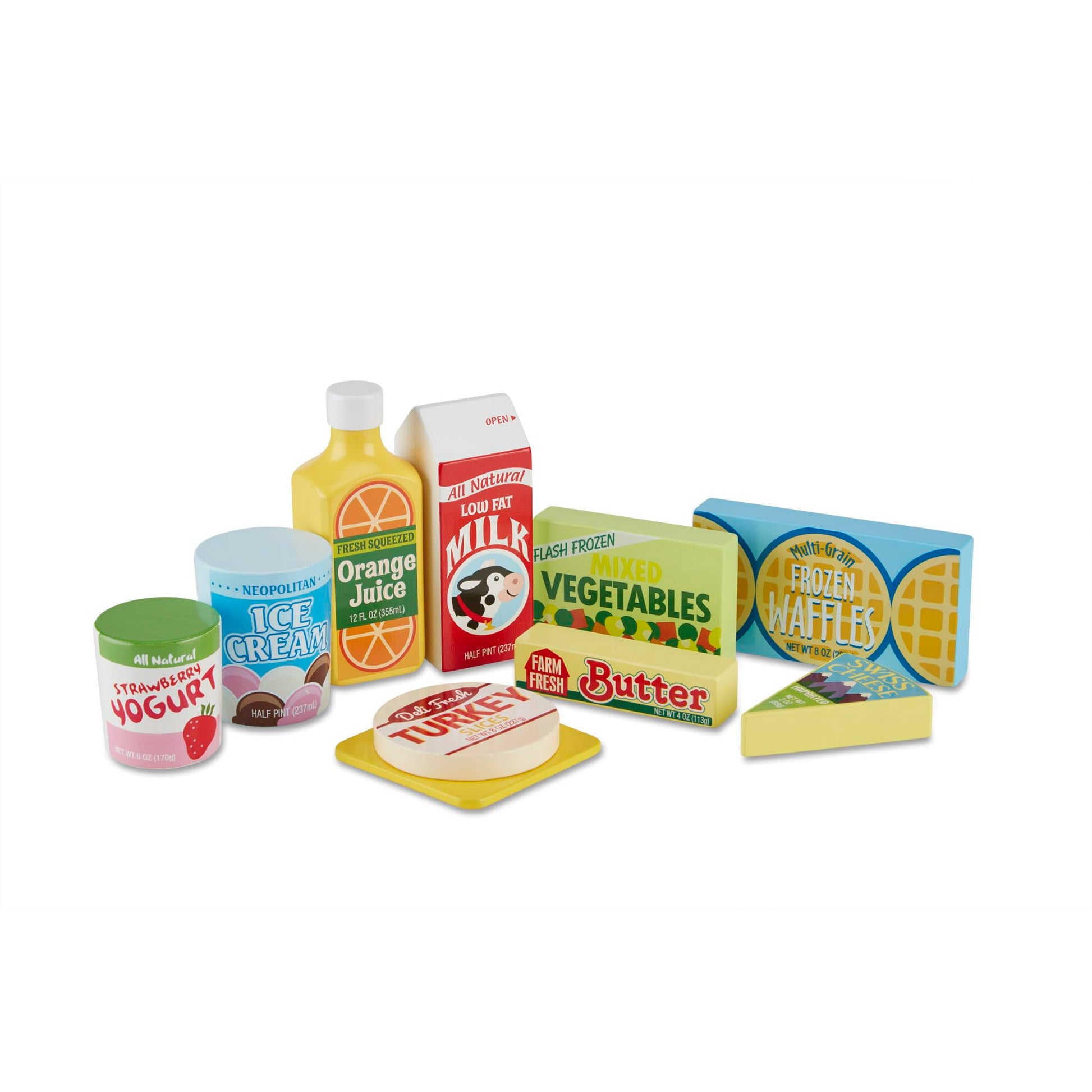 Melissa & Doug Fridge Food, Wooden Play Food for Kids Kitchen Playset, Play Kitchen Accessories, Preschool Toys for Girls & Boys Ages 3+