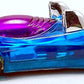Mattel Hot Wheels 1997 Power Pipes Diecast Vehicle Collector #531 Phantom Racer Series 3 of 4 | Clear Blue Body Purple Tinted Windows Chrome Metal Car