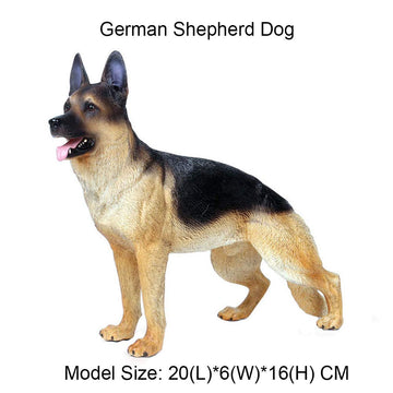 FLORMOON Animal Figures Realistic German Shepherd Dog Plastic Early Educational Toys Cupcake Topper Party Gift for Kids 2+ Year Old