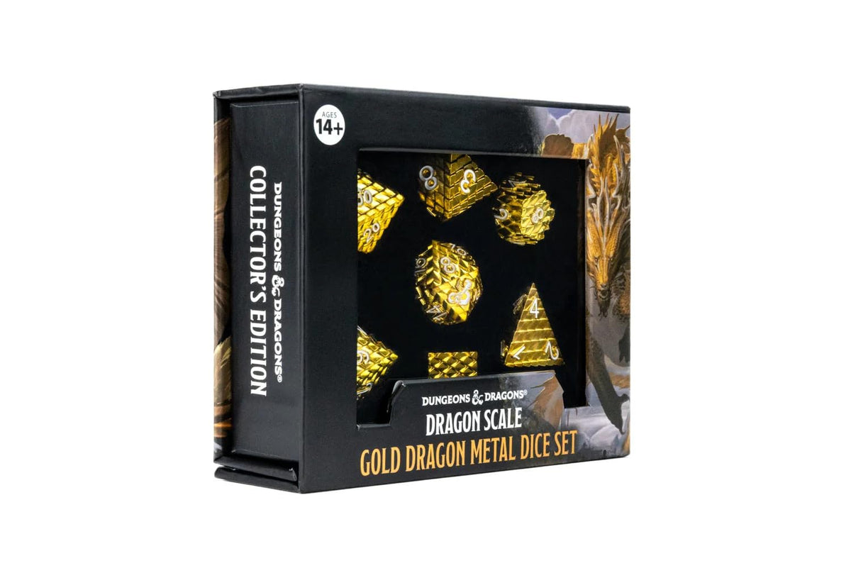 Fanroll Dungeons & Dragons D&D Dragon Scale Metal Dice Set: Gold