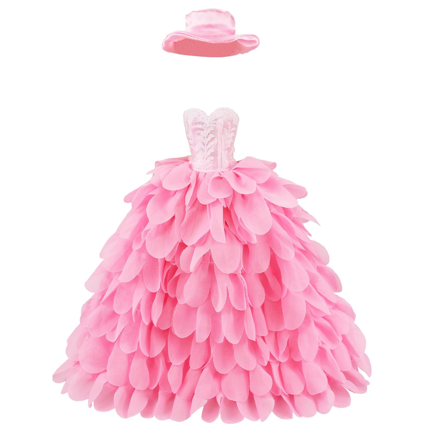 BARWA Princess Evening Party Clothes Wears Dress with Hat Outfit Set for 11.5 inch Doll