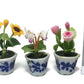 3pc Miniature Flower Clay Dollhouse Fairy Garden Mini Plant Trees Ceramic Paint Furniture Bundles Artificial Flowers Tiny Orchid #085