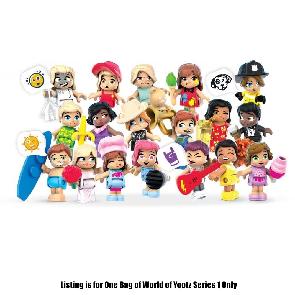 Mini Collectible Figure Set Inspired by World of Yootz! ~ Unopened Blind Bag ~ Each Bag Contains 2 Figures ~ Most Bags Contain 2 Figures, 1 Block and