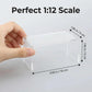 1:12 Miniature Acrylic Table - Modern Waterfall Rectangle Coffee Table for Dollhouse, Transparent Living Room Furniture & Display Stand for Miniatures