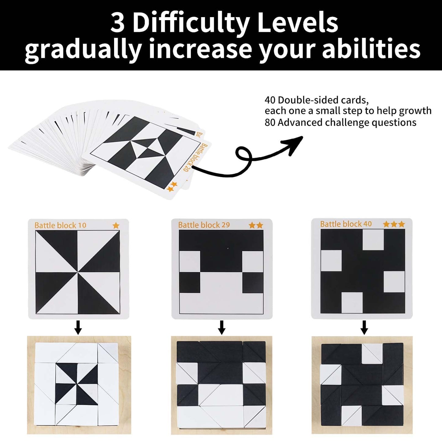 Block Puzzle, Battle Blocks Game, 40 Challenge, Teens, IQ Test Mind Puzzle Toys, Birthday Gifts for Adult, Best Gifts
