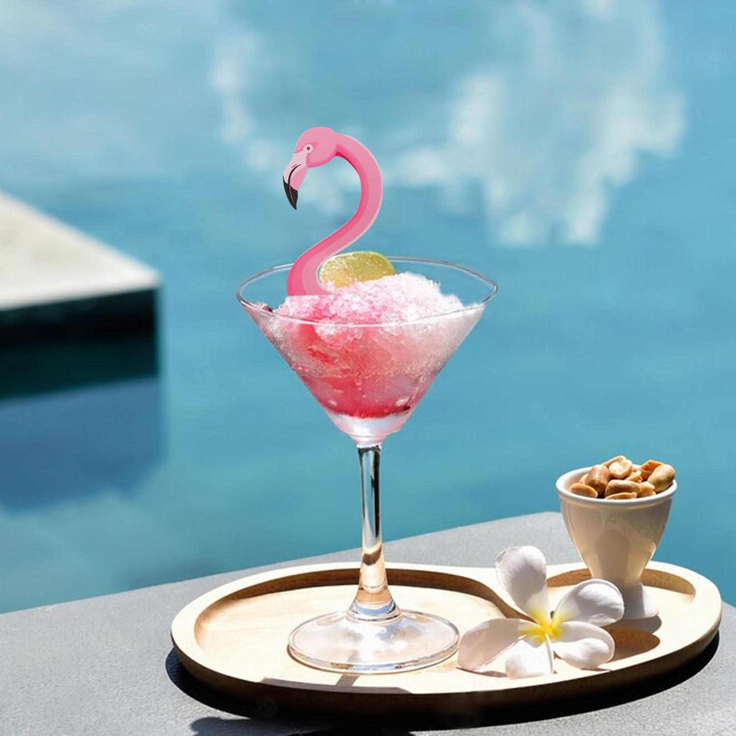 24Pcs Flamingo Cupcake Toppers, Tropical Cake Toppers